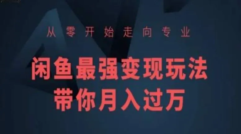 从零开始走向专业，闲鱼最强变现玩法带你月入过万_学通网创