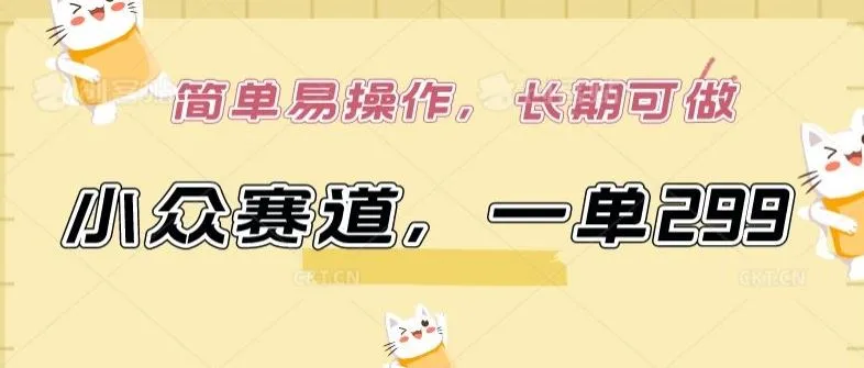 小众赛道，一单299.简单易操作，长期可做【揭秘】_学通网创