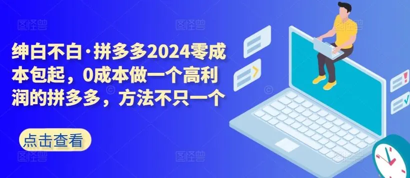拼多多2024零成本包起，0成本做一个高利润的拼多多，方法不只一个_学通网创