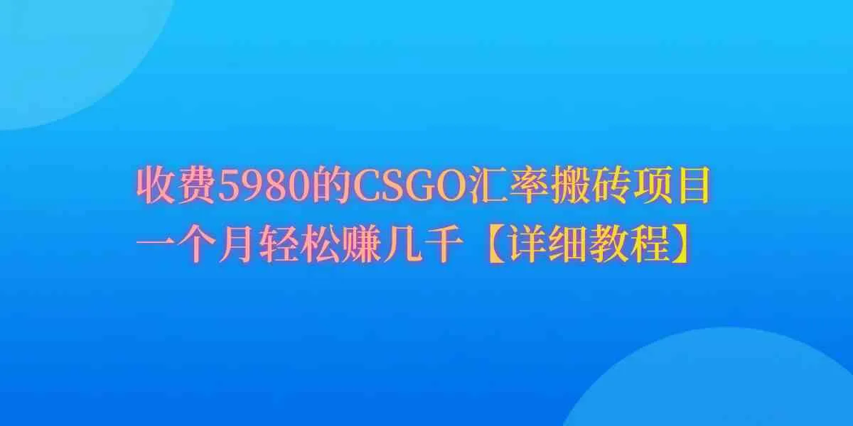 （9776期）CSGO装备搬砖，月综合收益率高达60%，你也可以！_学通网创