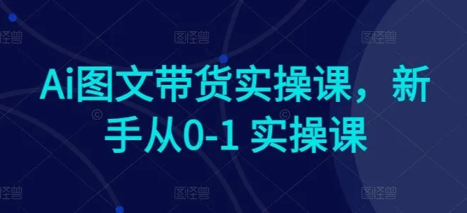Ai图文带货实操课,新手从0-1 实操课