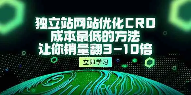 独立站网站优化CRO，成本最低的方法，让你销量翻3-10倍（5节课）_学通网创