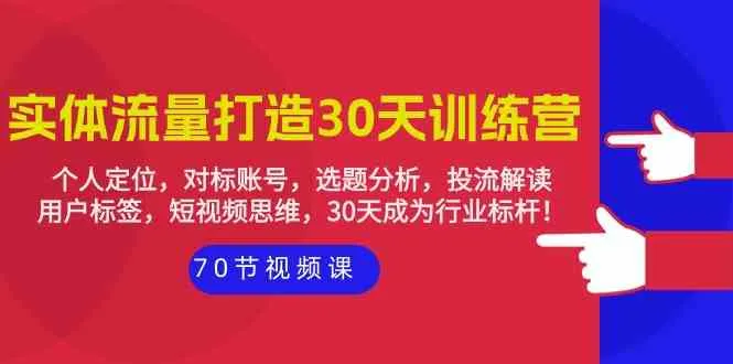 (9782期)实体-流量打造-30天训练营:个人定位,对标账号,选题分析,投流解读-70节_学通网创