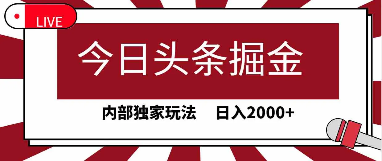 （9832期）今日头条掘金，30秒一篇文章，内部独家玩法，日入2000+_学通网创