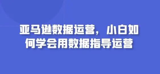 亚马逊数据运营，小白如何学会用数据指导运营_学通网创
