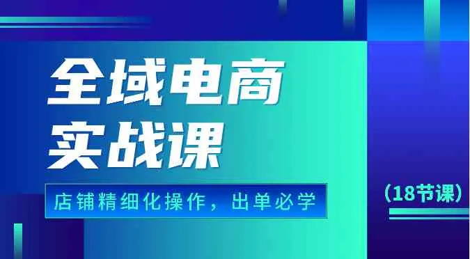 全域电商实战课，个人店铺精细化操作流程，出单必学内容（18节课）_学通网创