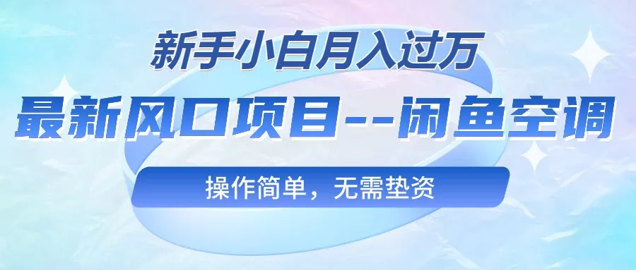 （10767期）最新风口项目—闲鱼空调，新手小白月入过万，操作简单，无需垫资_学通网创