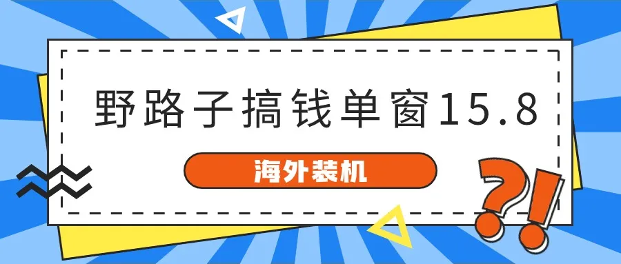 （10385期）海外装机，野路子搞钱，单窗口15.8，已变现10000+_学通网创