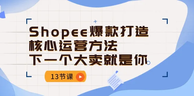 （10777期）Shopee-爆款打造核心运营方法，下一个大卖就是你（13节课）_学通网创
