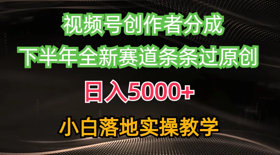（10294期）视频号创作者分成最新玩法，日入5000+ 下半年全新赛道条条过原创，小…_学通网创