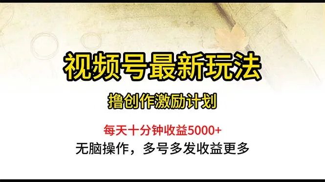 （10591期）视频号最新玩法，每日一小时月入5000+_学通网创