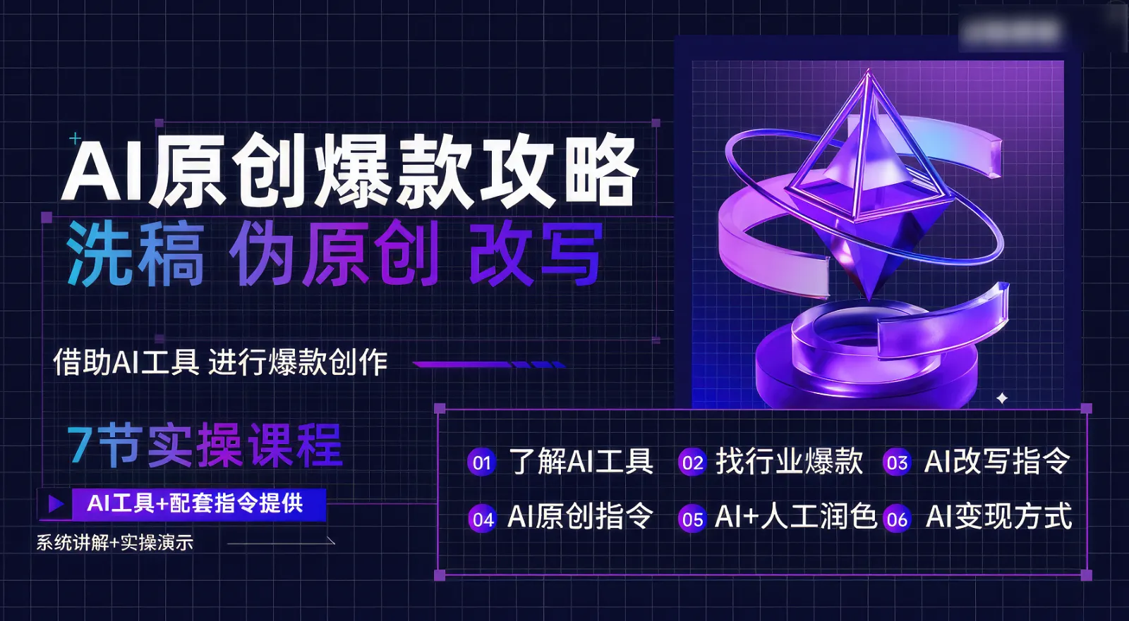 AI原创爆款攻略，洗稿改写伪原创必备，轻松创作10万+爆款文案_学通网创