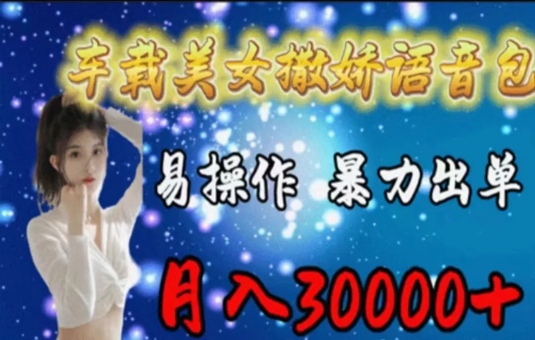 （11249期）车载美女撒娇语音包，执行就出单，月入3000＋，小白看完课程就能马上实操_学通网创