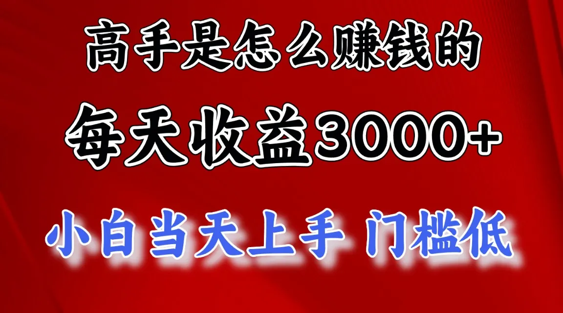 （11228期）高手是怎么赚钱的，一天收益3000+ 这是穷人逆风翻盘的一个项目，非常…_学通网创