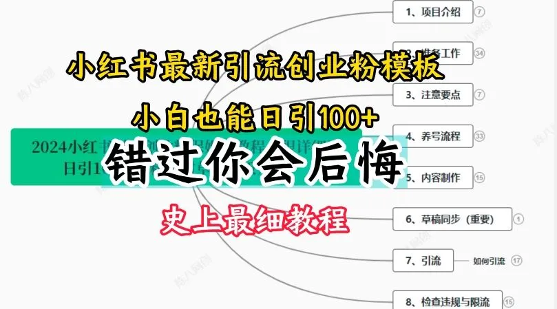 2024小红书引流创业粉史上最细教程，手把手教你引流【揭秘】_学通网创