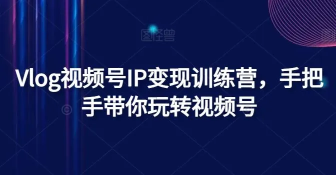 Vlog视频号IP变现训练营，手把手带你玩转视频号_学通网创