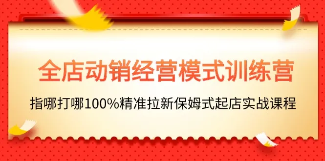 (11460期)全店动销-经营模式训练营,指哪打哪100%精准拉新保姆式起店实战课程_学通网创