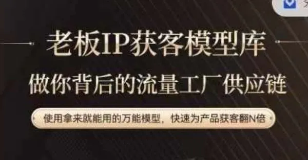 老板IP流量供应链，动作越少，账号越好，使用拿来就能用的万能模型，快速为产品获客翻N倍_学通网创