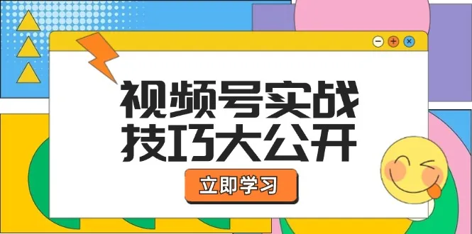 视频号实战技巧大公开：选题拍摄、运营推广、直播带货一站式学习_学通网创