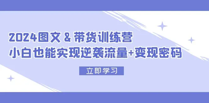 (12137期)2024 图文+带货训练营,小白也能实现逆袭流量+变现密码_学通网创