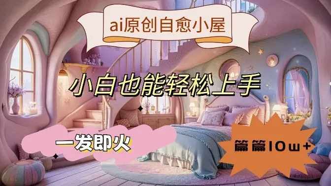 ai原创治愈小屋，小白也能轻松上手，一发即火，篇篇10w+【揭秘】_学通网创
