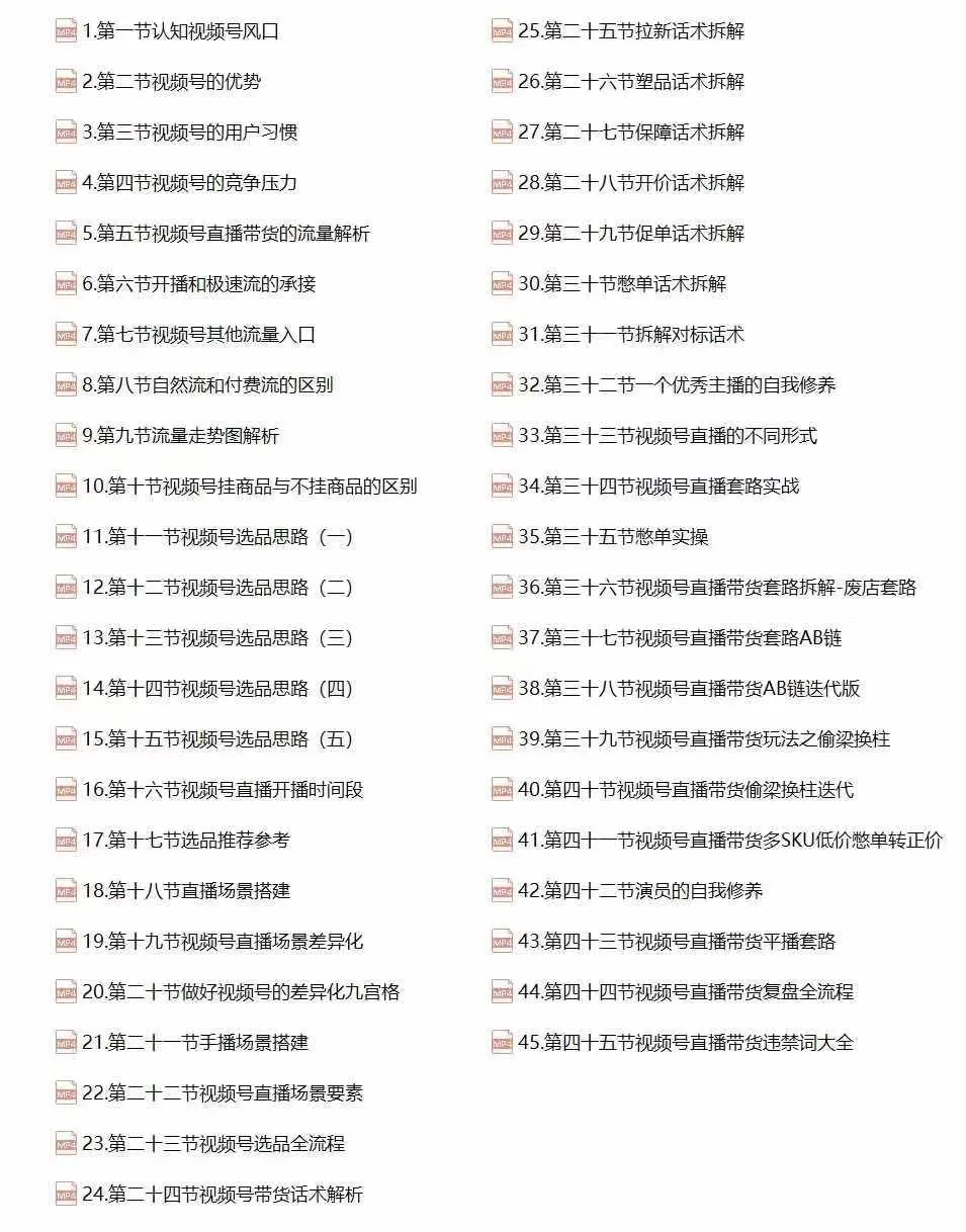 (12796期)视频号直播带货教程:选品思路与话术拆解/掌握多种带货套路/提升直播效果_学通网创