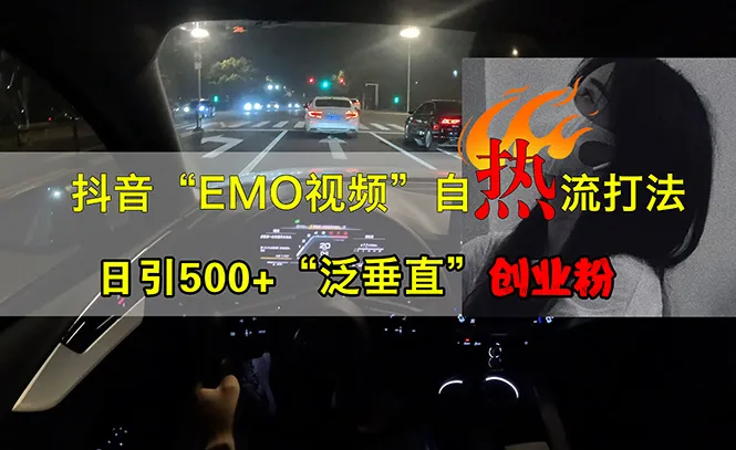 (13029期)抖音EMO视频自热打法,日引500+“泛垂直”创业粉_学通网创