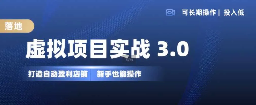 虚拟项目实战3.0,打造自动盈利店铺,可长期操作投入低,新手也能操作