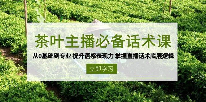 茶叶主播必备话术课 从0基础到专业 提升语感表现力 掌握直播话术底层逻辑_学通网创