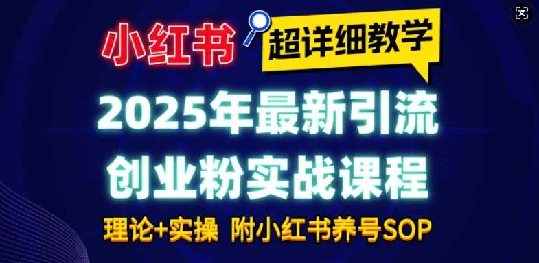 2025年最新小红书引流创业粉实战课程【超详细教学】小白轻松上手，月入1W+，附小红书养号SOP - 学通网创_学通网创