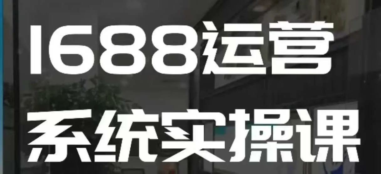 1688高阶运营系统实操课，快速掌握1688店铺运营的核心玩法_学通网创
