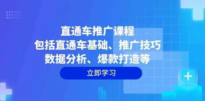 直通车推广课程：包括直通车基础、推广技巧、数据分析、爆款打造等_学通网创