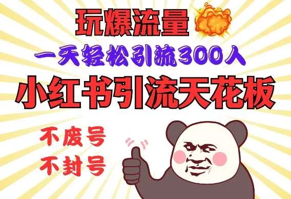小红书引流天花板，玩爆流量，一天轻松引流300人，安全操作_学通网创