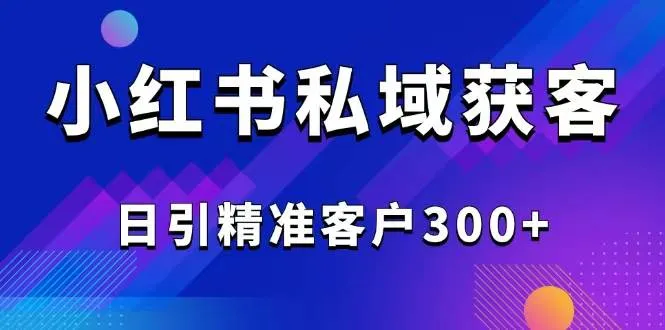 (14304期)2025最新小红书平台引流获客截流自热玩法讲解,日引精准客户300+_学通网创