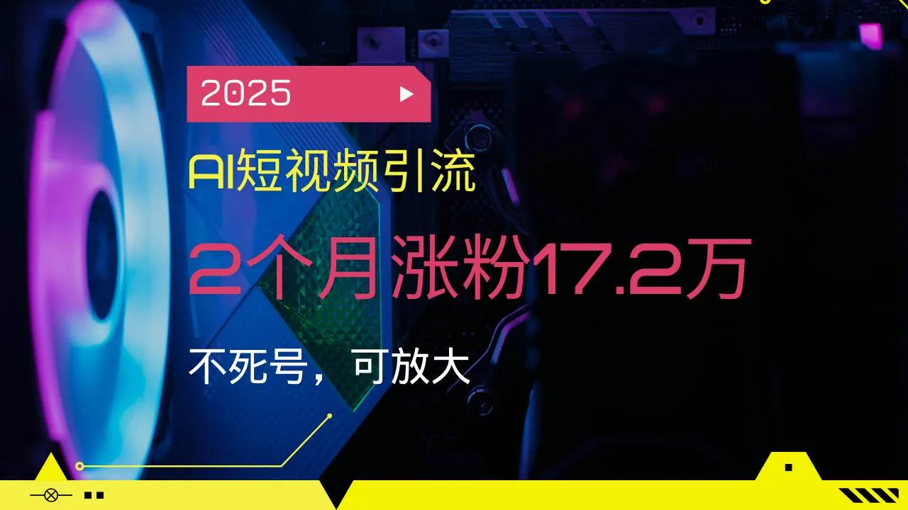 （14213期）2025AI短视频引流，2个月涨粉17.2万，不死号，可放大_学通网创