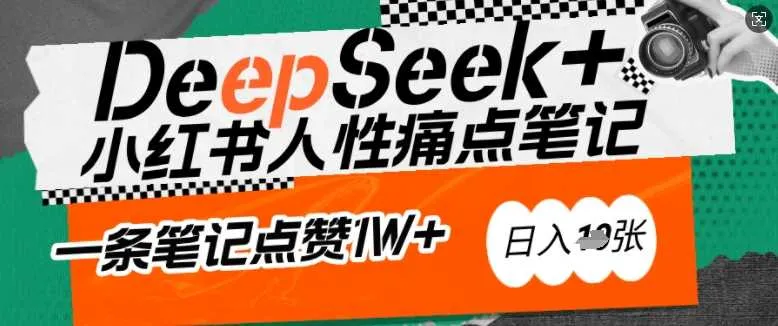 AI赋能小红书爆款秘籍：用DeepSeek轻松抓人性痛点，小白也能写出点赞破万的吸金笔记，日入多张 - 学通网创_学通网创