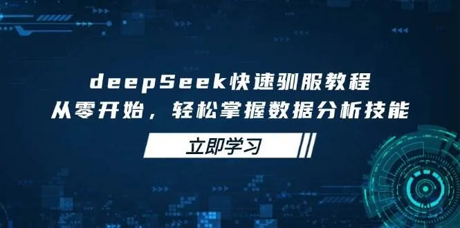 (14536期)deepSeek快速驯服教程,从零开始,轻松掌握数据分析技能_学通网创