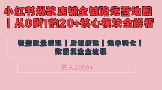 别再乱投流了！小红书店铺精细化运营让爆款笔记自己涨粉的底层逻辑，日入1k - 学通网创_学通网创