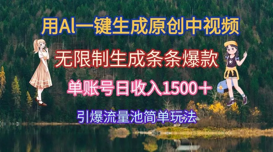（15210期）用Al一键生成原创中视频，无限制生成条条爆款，单账号日收入1500＋引爆…_学通网创