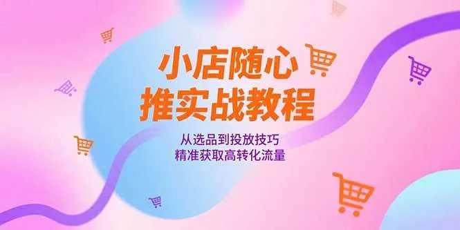 （15205期）小店随心推实战教程，从选品到投放技巧，精准获取高转化流量_学通网创