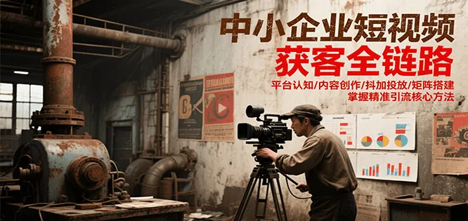 中小企业短视频获客全链路，平台认知/内容创作/抖加投放/矩阵搭建，精准引流核心方法_学通网创