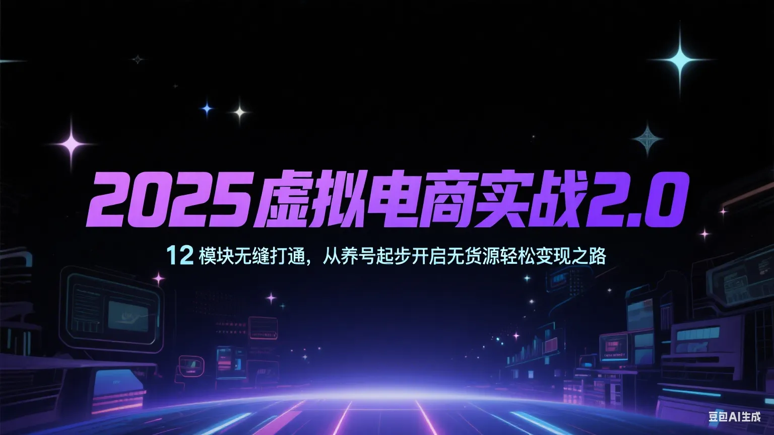 2025虚拟电商实战2.0，12模块无缝打通，从养号起步开启无货源轻松变现之路_学通网创