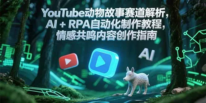 （15174期）YouTube动物故事赛道解析，AI+RPA自动化制作教程，情感共鸣内容创作指南_学通网创
