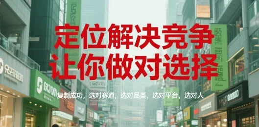 定位解决竞争，让你做对选择，复制成功，选对赛道，选对品类，选对平台，选对人_学通网创