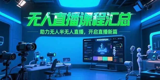 （15218期）无人直播课程汇总，含非实时防风技术，助力无人半无人直播，开启直播新篇_学通网创