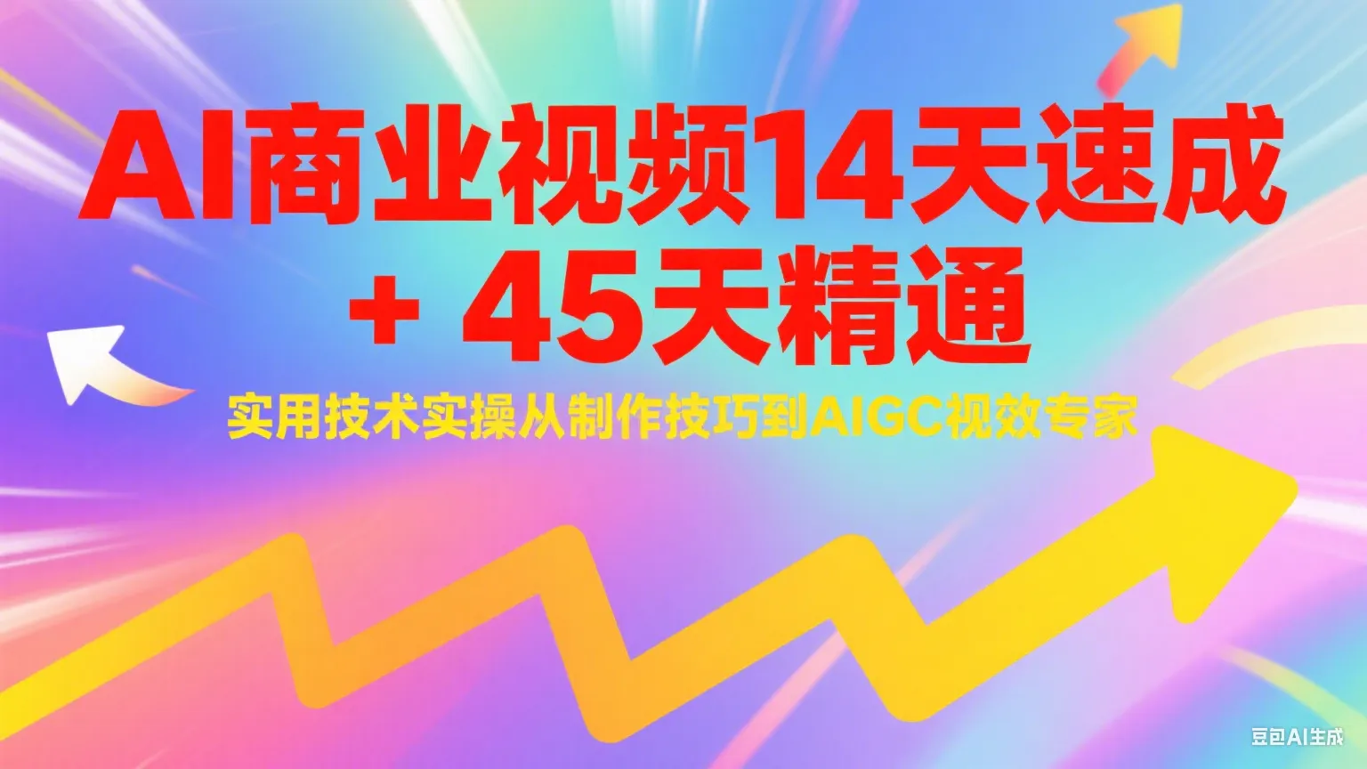 AI商业视频14天速成+45天精通实用技术实操，从制作技巧到AIGC视效专家_学通网创