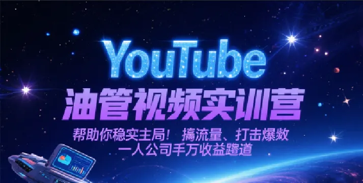YouTube油管视频实训营,帮助你稳入局、搞流量、打爆款,一人公司千万收益赛道_学通网创