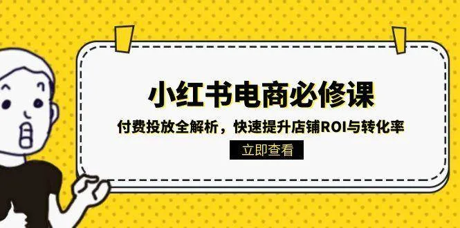 （15040期）小红书电商必修课：付费投放全解析，快速提升店铺ROI与转化率_学通网创