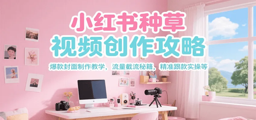 小红书种草视频创作攻略，爆款封面制作教学 ，流量截流秘籍 ，精准跟款实操等_学通网创