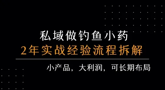 私域做钓鱼小药 每单利润3张+ 详细流程拆解_学通网创